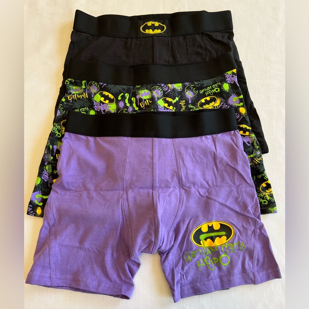 BATMAN 3-Pack Mid Trunks Men’s Cotton Stretch Underwear NEW With Tag S,M,L or XL